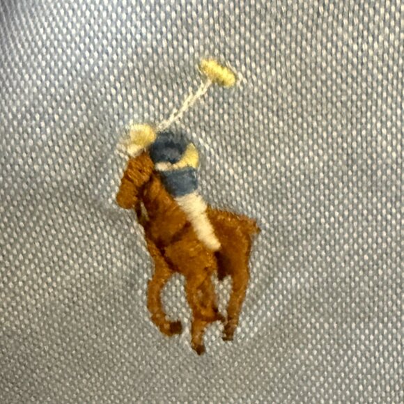 Ralph Lauren French Blue Chambray Oxford Long Sleeve Button Down Sz Large - Picture 3 of 6